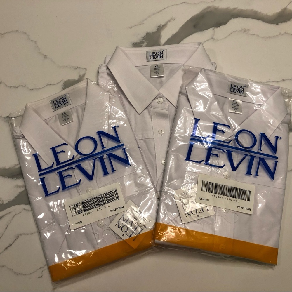 NWT Leon Levin Women's White Classic Short Sleeve Polo Shirt (3) XXL